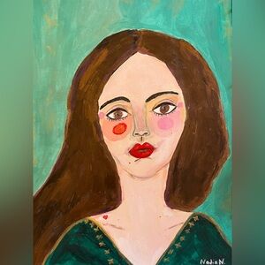 ❤️❤️Original art abstract portrait painting of a woman🌸